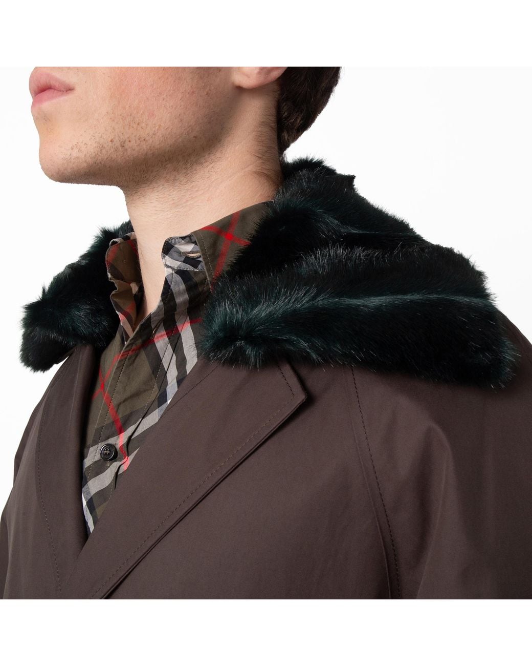 Burberry Black Otter Short Lambeth Car Coat, Brand Size 48 (Us for men