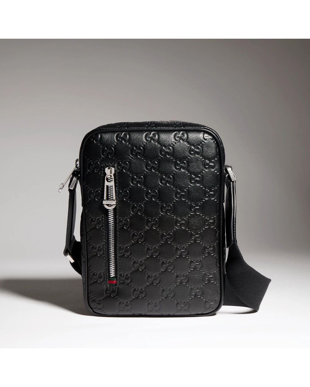 Gucci Black Gg Emblem Small Crossbody Bag for men