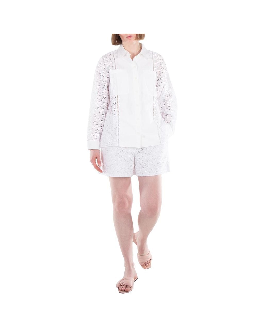 KENZO White Broderie-Anglaise Cotton Shorts