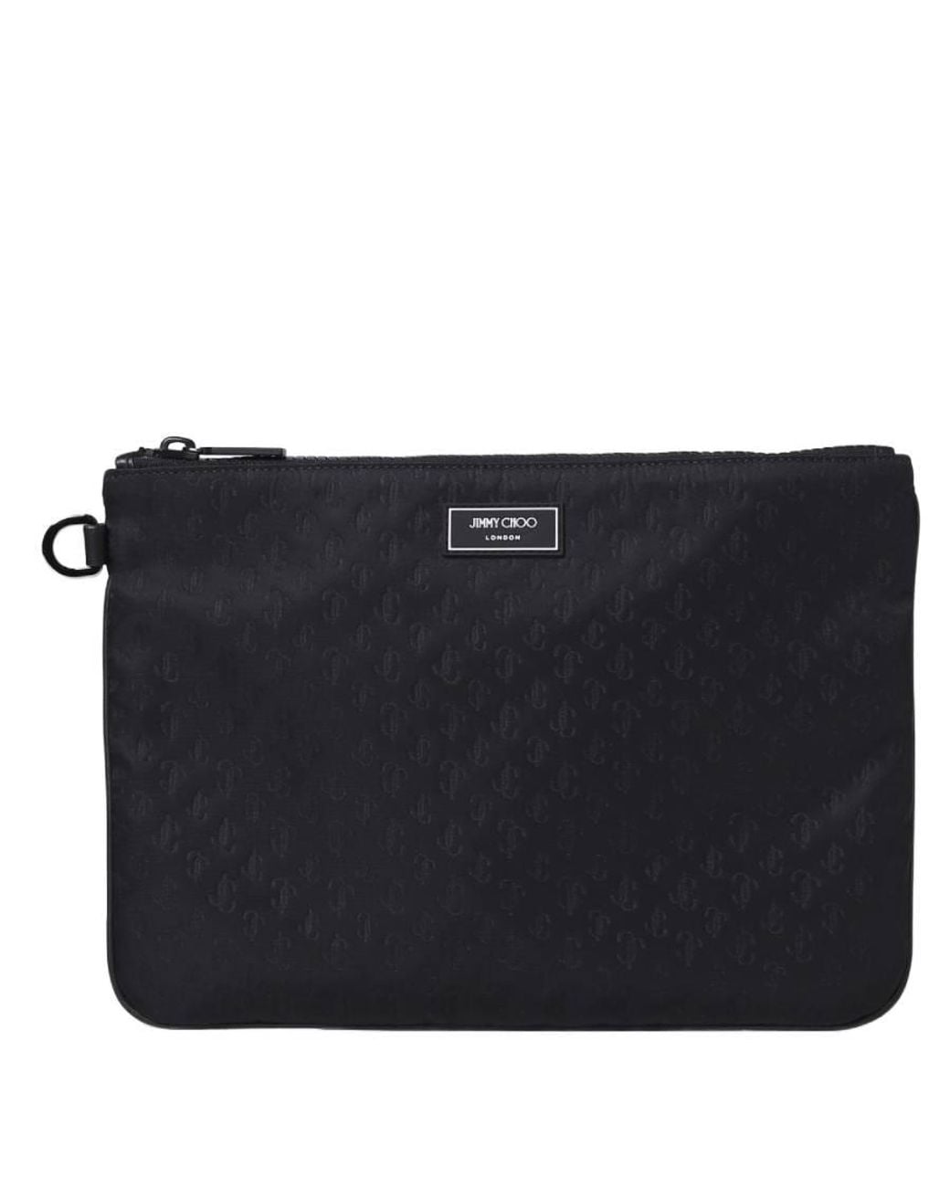 Jimmy Choo Black Derek-N Jc Embossed Nylon Clutch for men