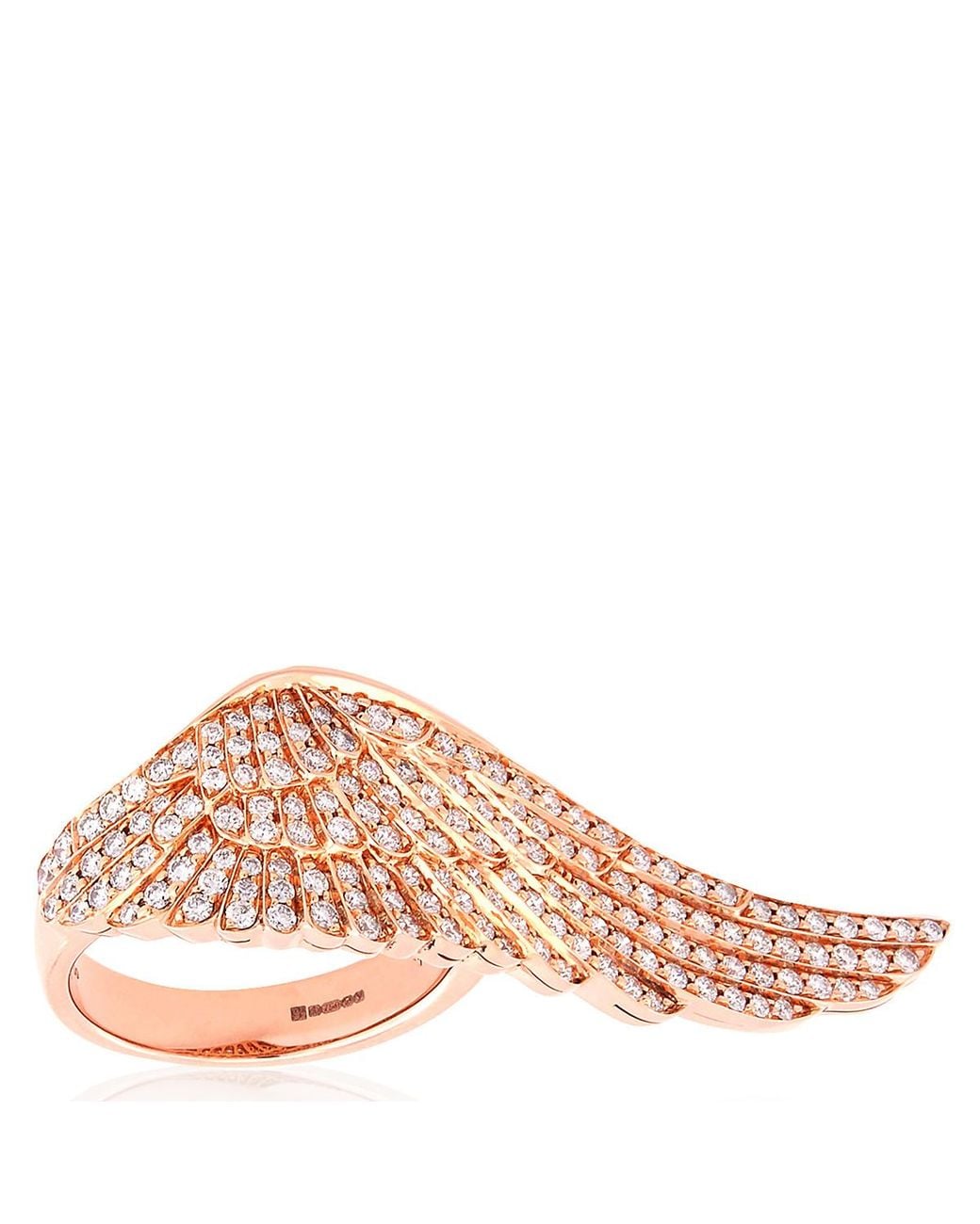 Garrard Pink 18K Rose Diamond Wings Reflection Ring for men