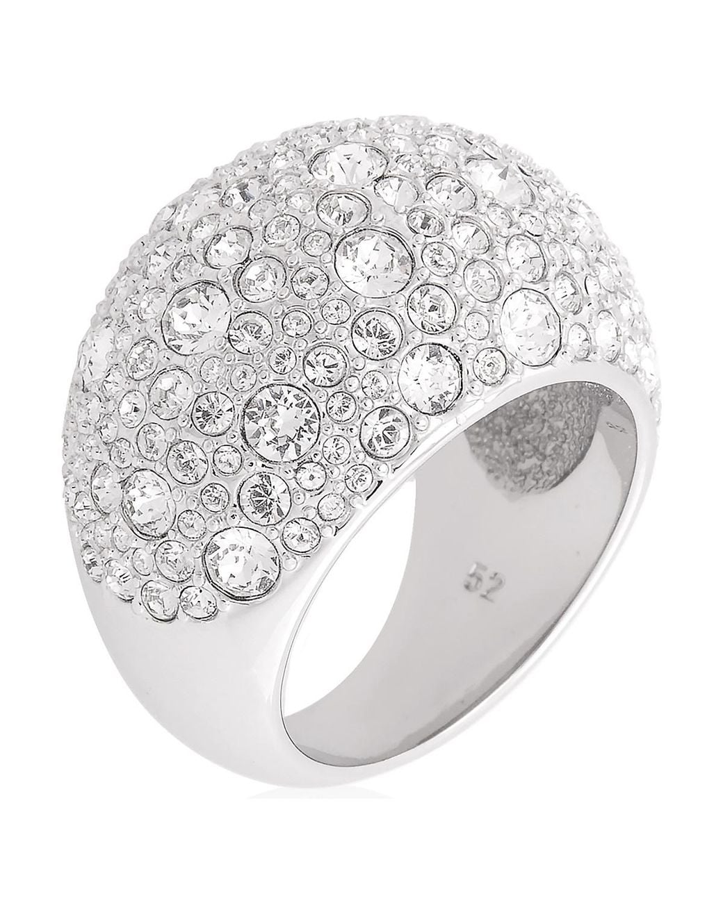 Swarovski Metallic Sublima Cocktail Ring, Moon, Rhodium Plated for men