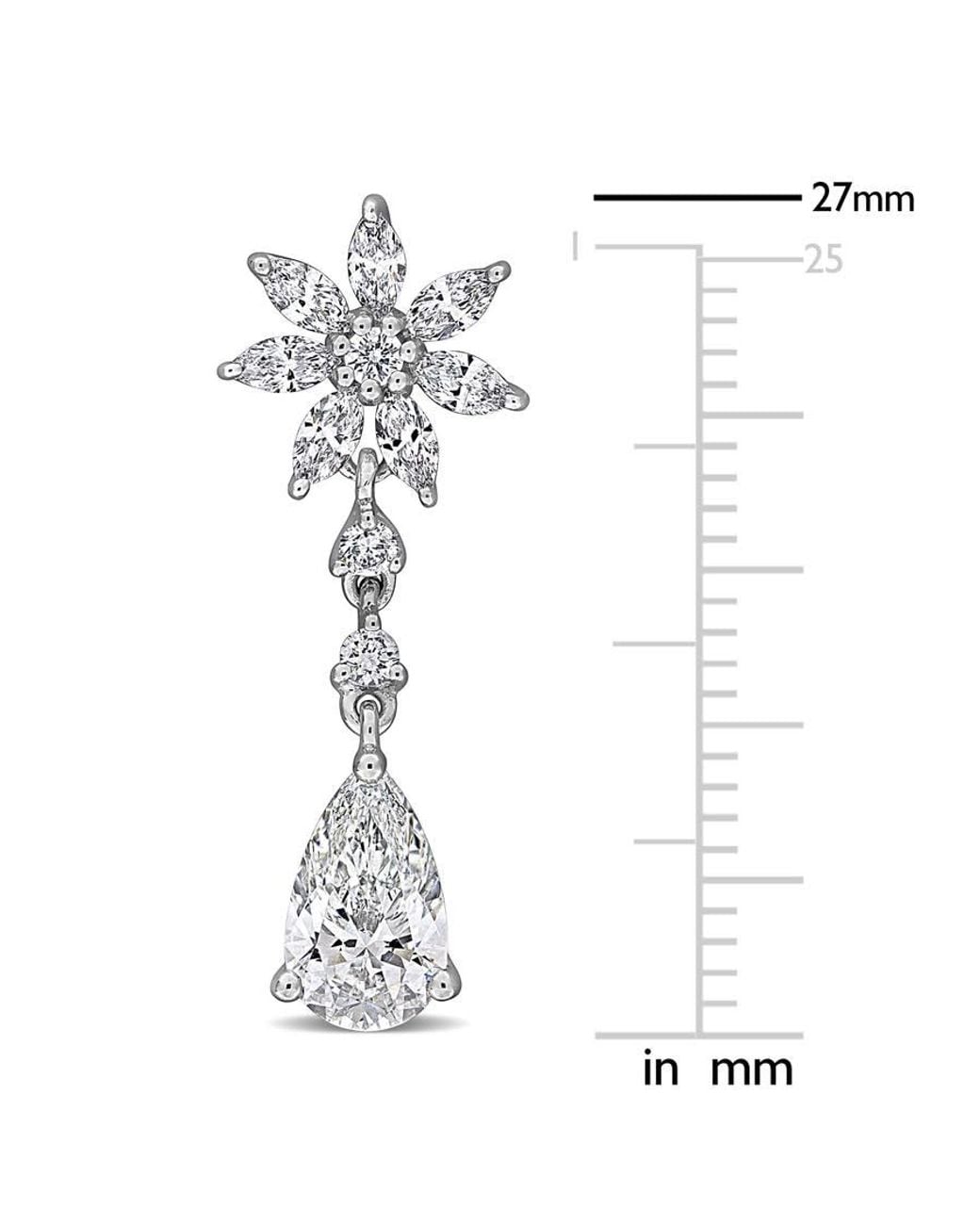 Created Forever White 2 7/8Ct Tw Lab-Grown Diamond Flower Drop Earrings for men