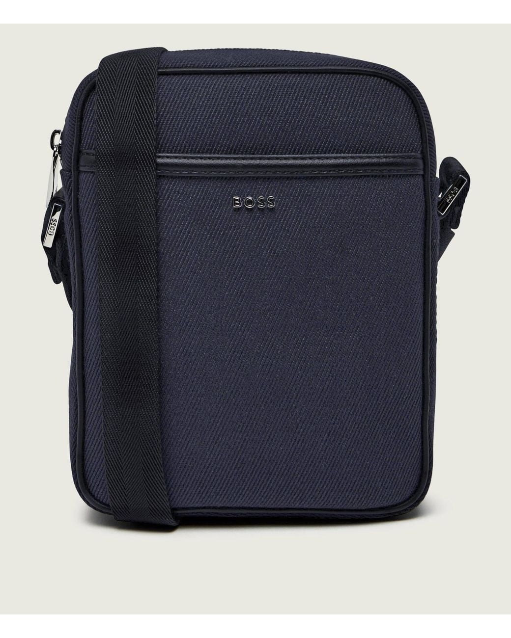 Boss Blue Dark Dakkar Canvas Reporter Bag for men