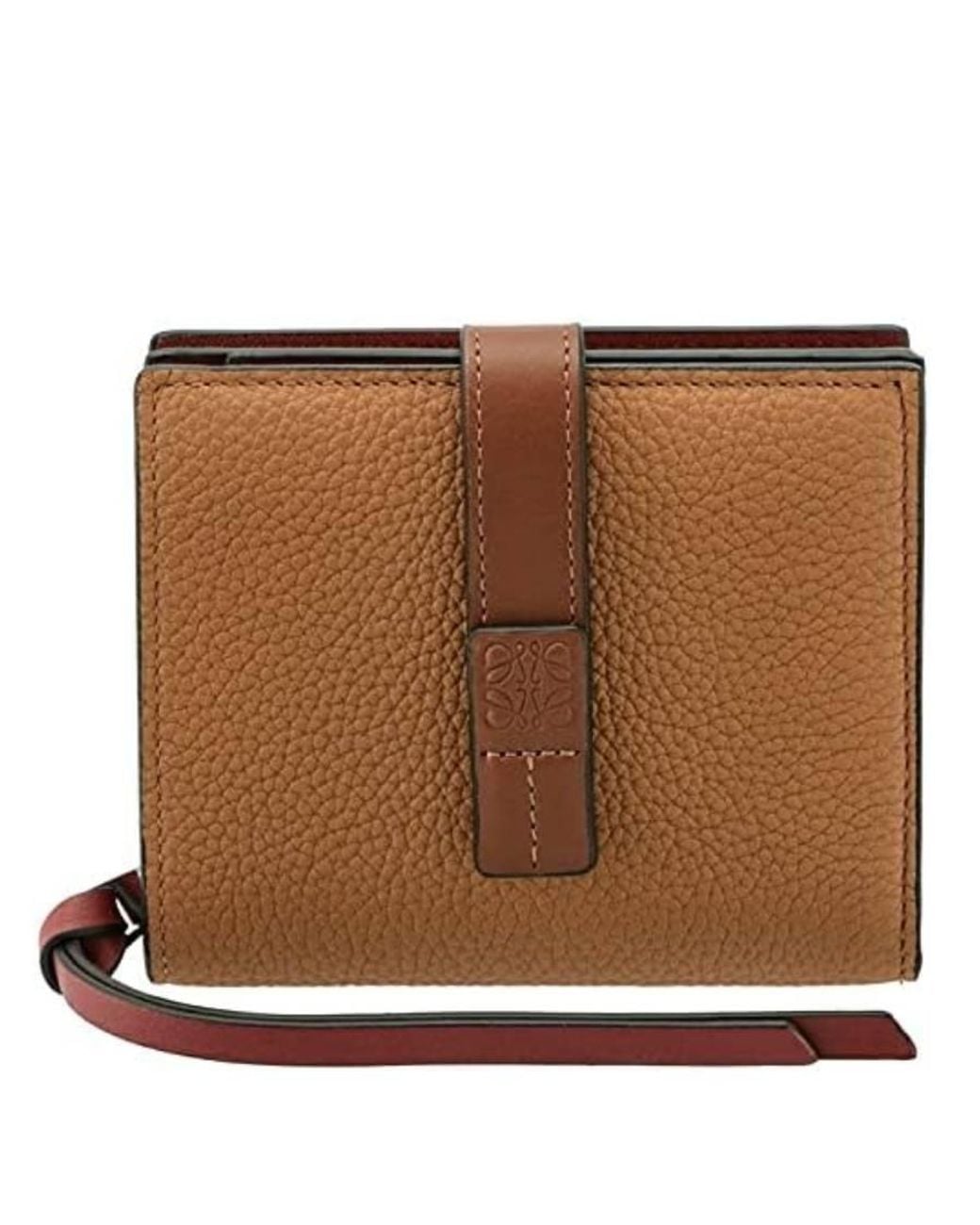 Loewe Brown Soft Grained Calfskin Compact Wallet for men