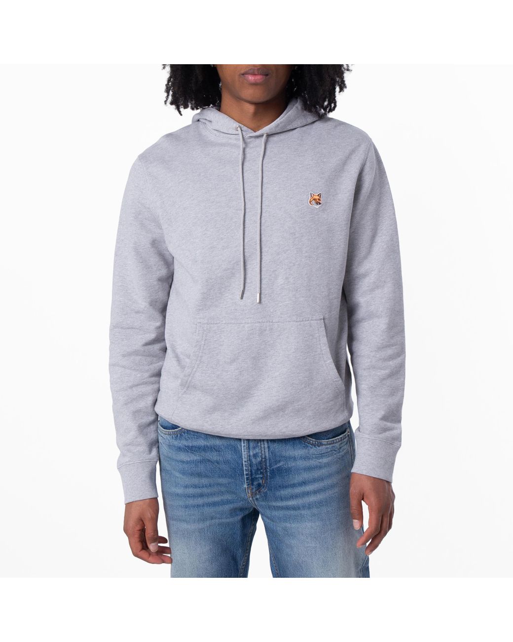 Maison Kitsuné Gray Fox Head Patch Regular Hoodie for men