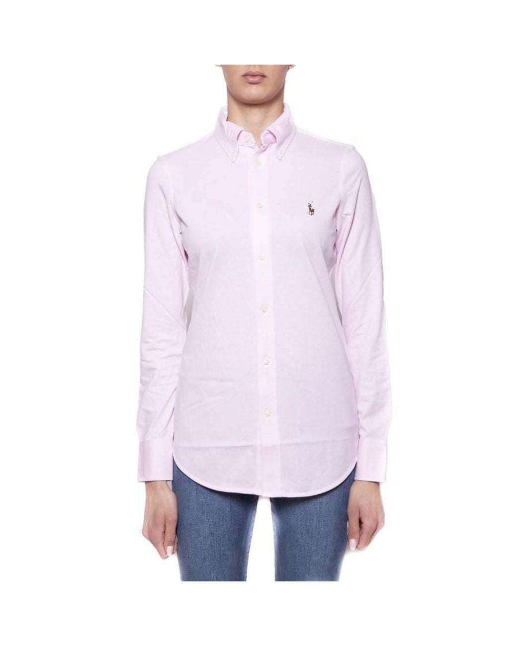 Polo Ralph Lauren Purple Long Sleeve Logo Embroidered Oxford Shirt for men