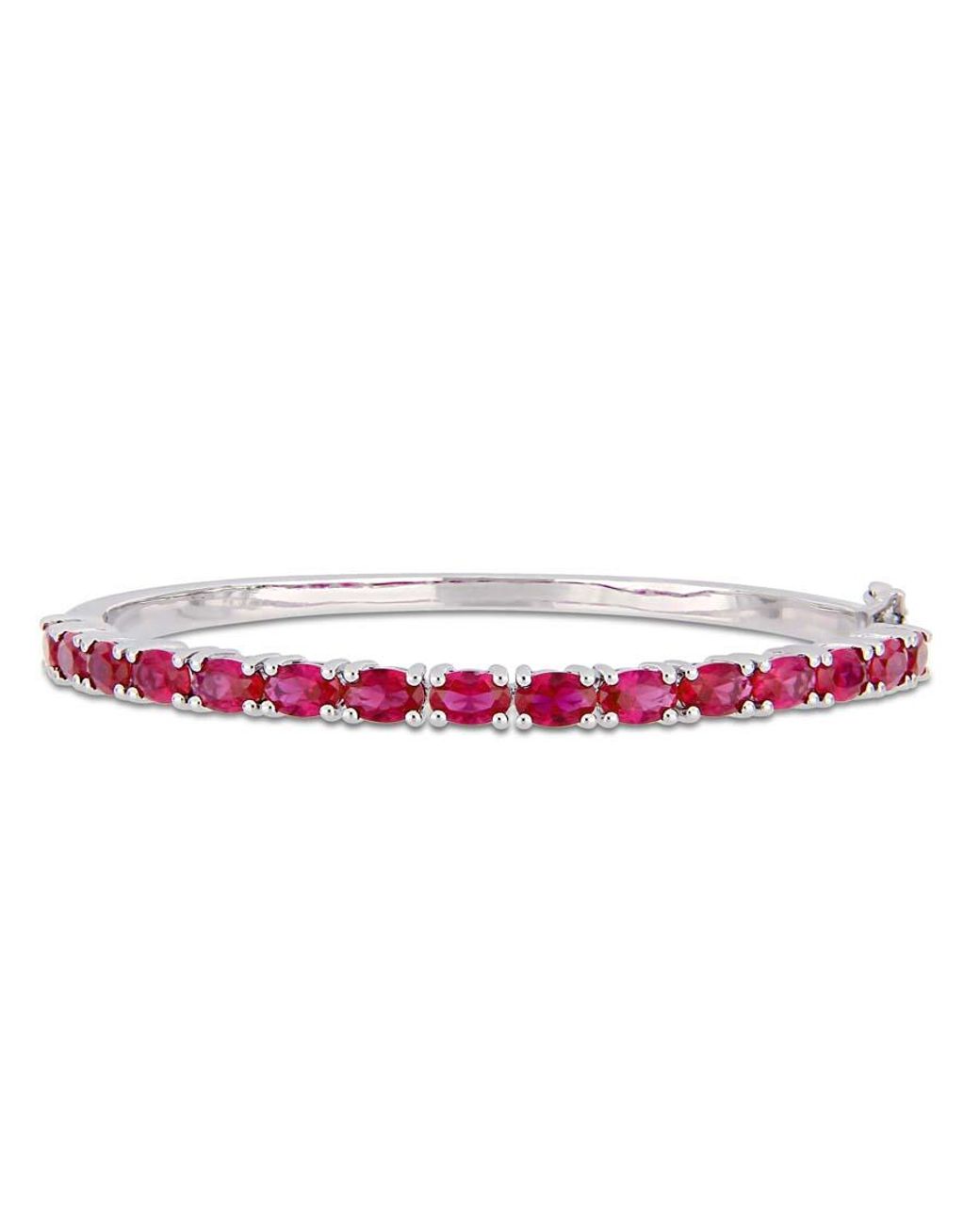Amour Purple 11-1/4 Ct Tgw Oval-Cut Created Ruby Bangle for men