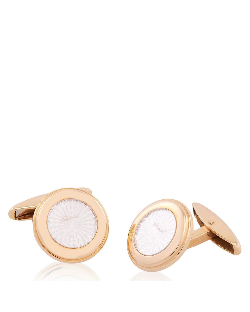 Chopard Brown Guilloche Cufflinks for men