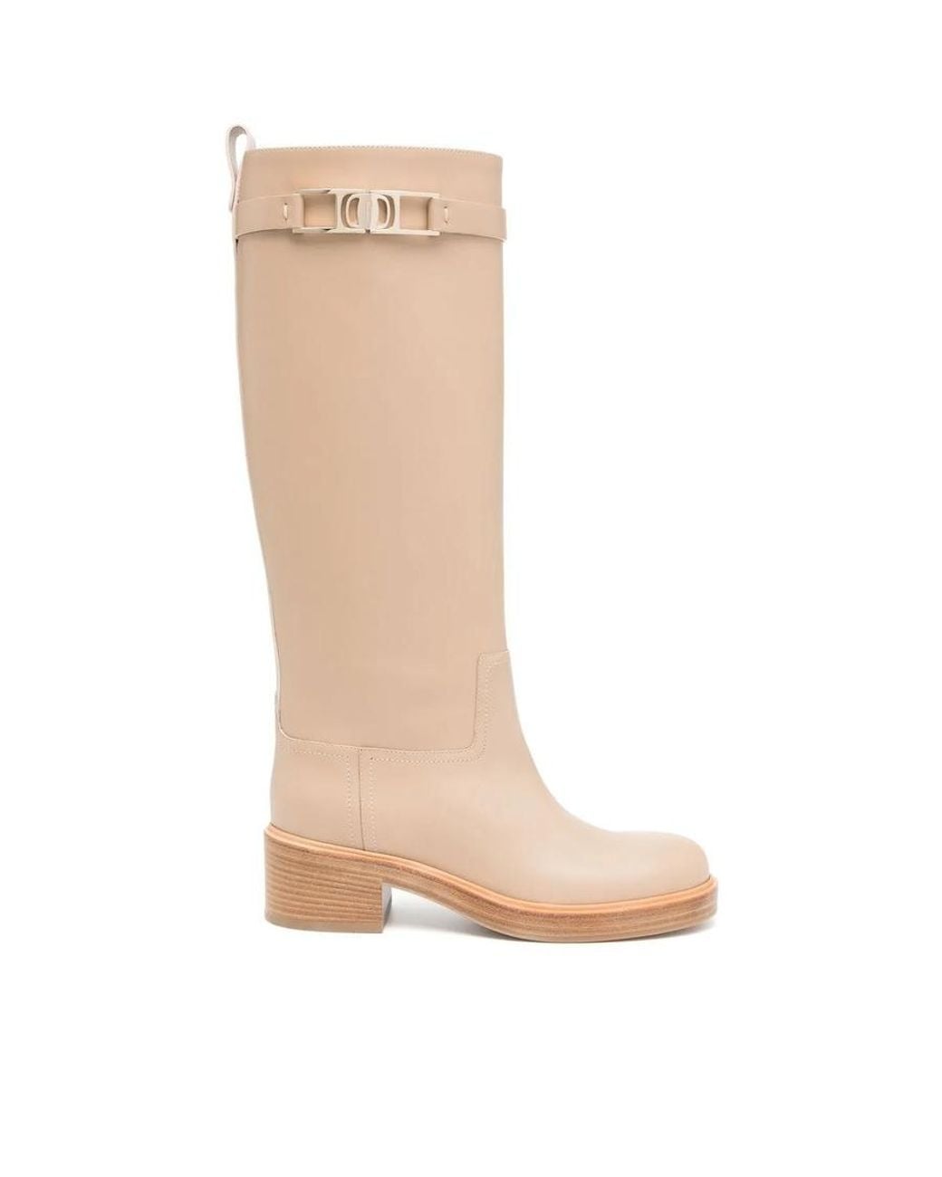 Ferragamo Natural Ornament Square Gancini Boots
