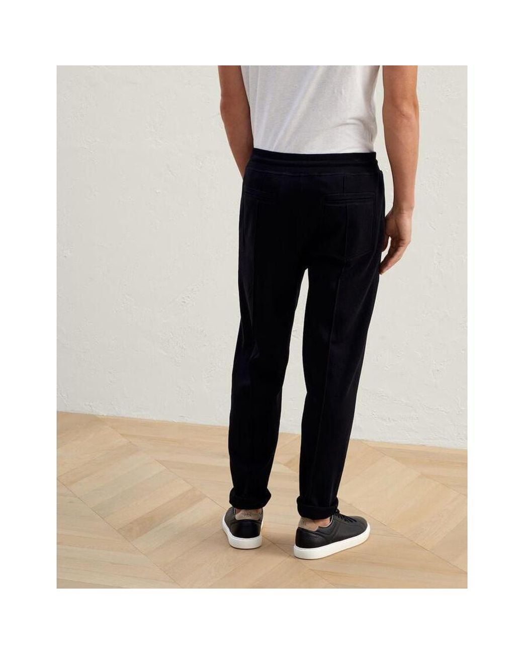 Brunello Cucinelli Blue Tailored Drawstring Trousers for men
