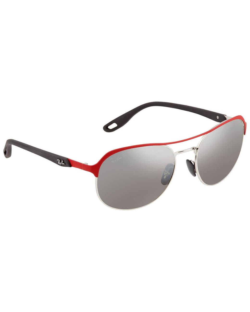 RayBan Scuderia Ferrari Polarized Silver Chromance Mirror Aviator