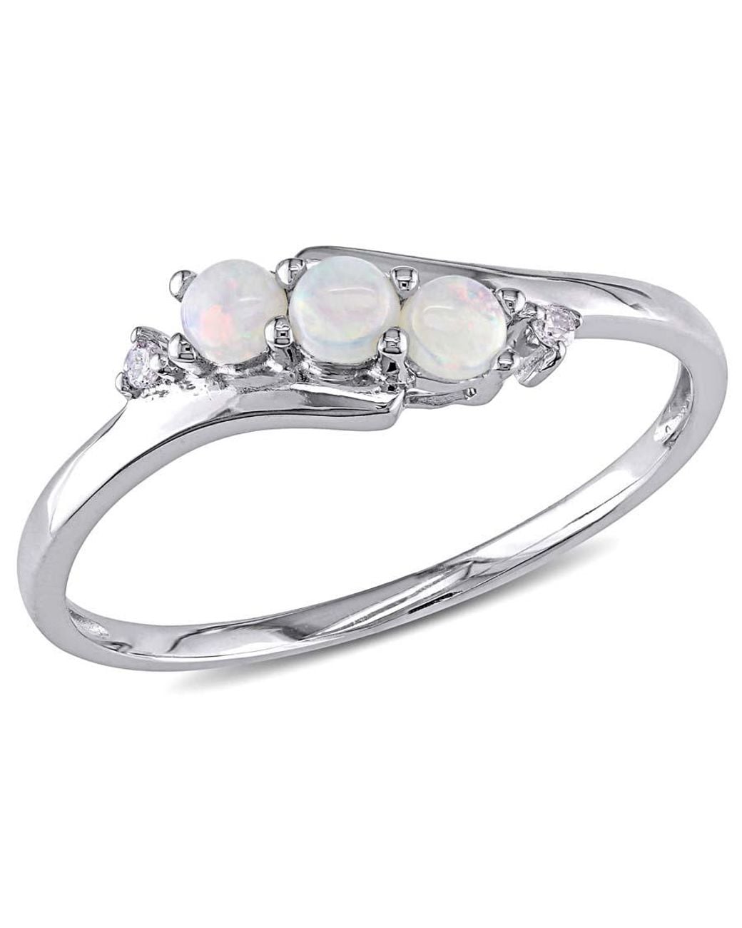 Amour Metallic Diamond And Opal 3-Stone Ring for men