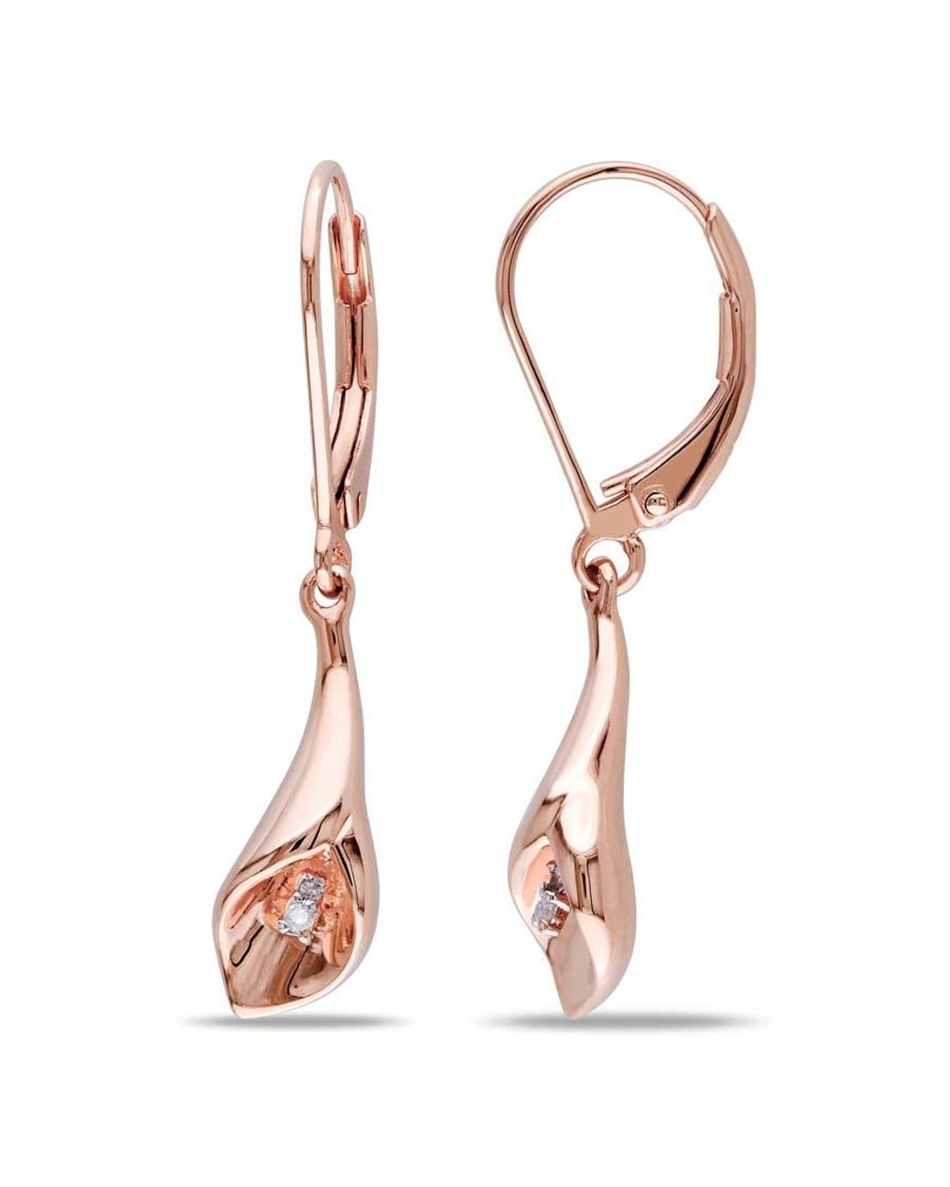 Amour Multicolor Diamond Calla Lily Leverback Earrings for men