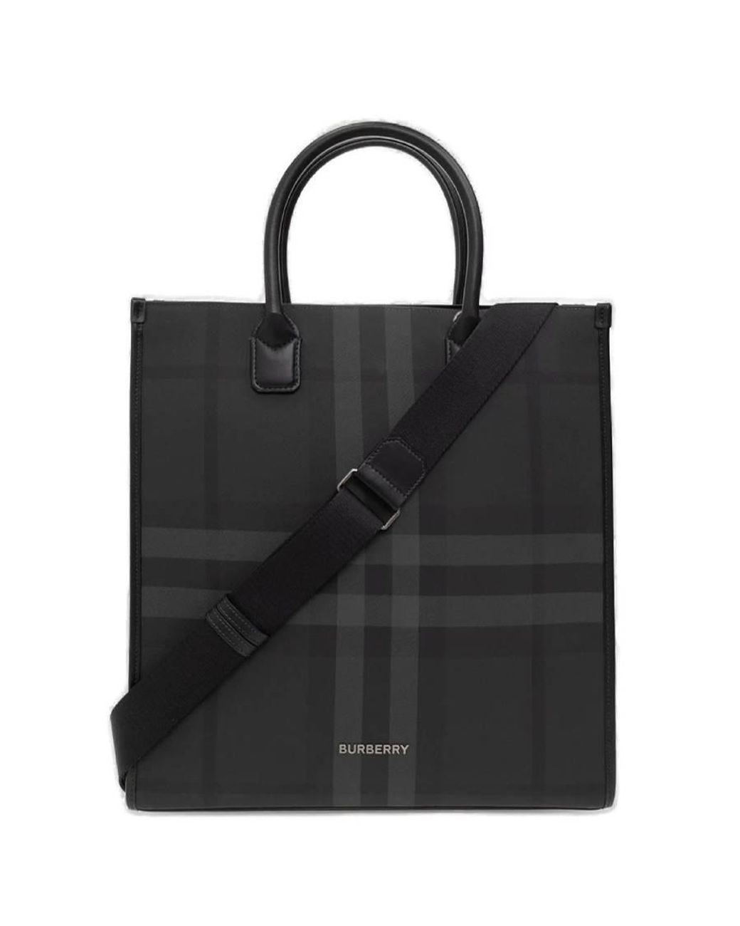 Burberry Black Charcoal Denny Slim Shopper Bag for men