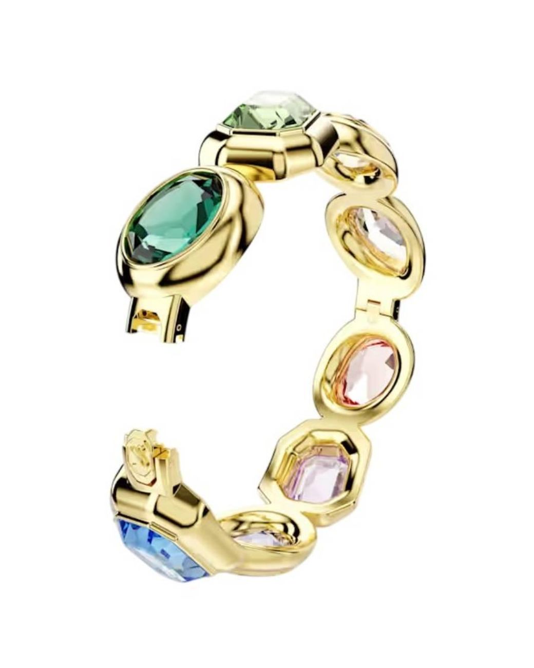 Swarovski Metallic Gema Oversized Crystals Cuff Bracelet for men