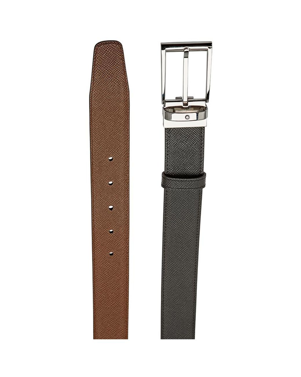Montblanc Black Reversible Cut-To-Size Business Belt for men