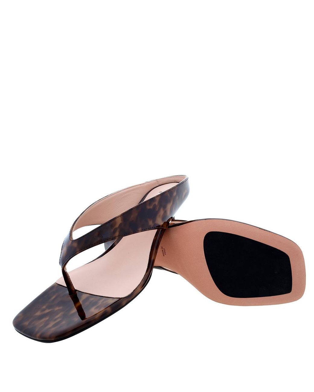 Bally Black Nyna 45 Tortoiseshell Patent Sandals