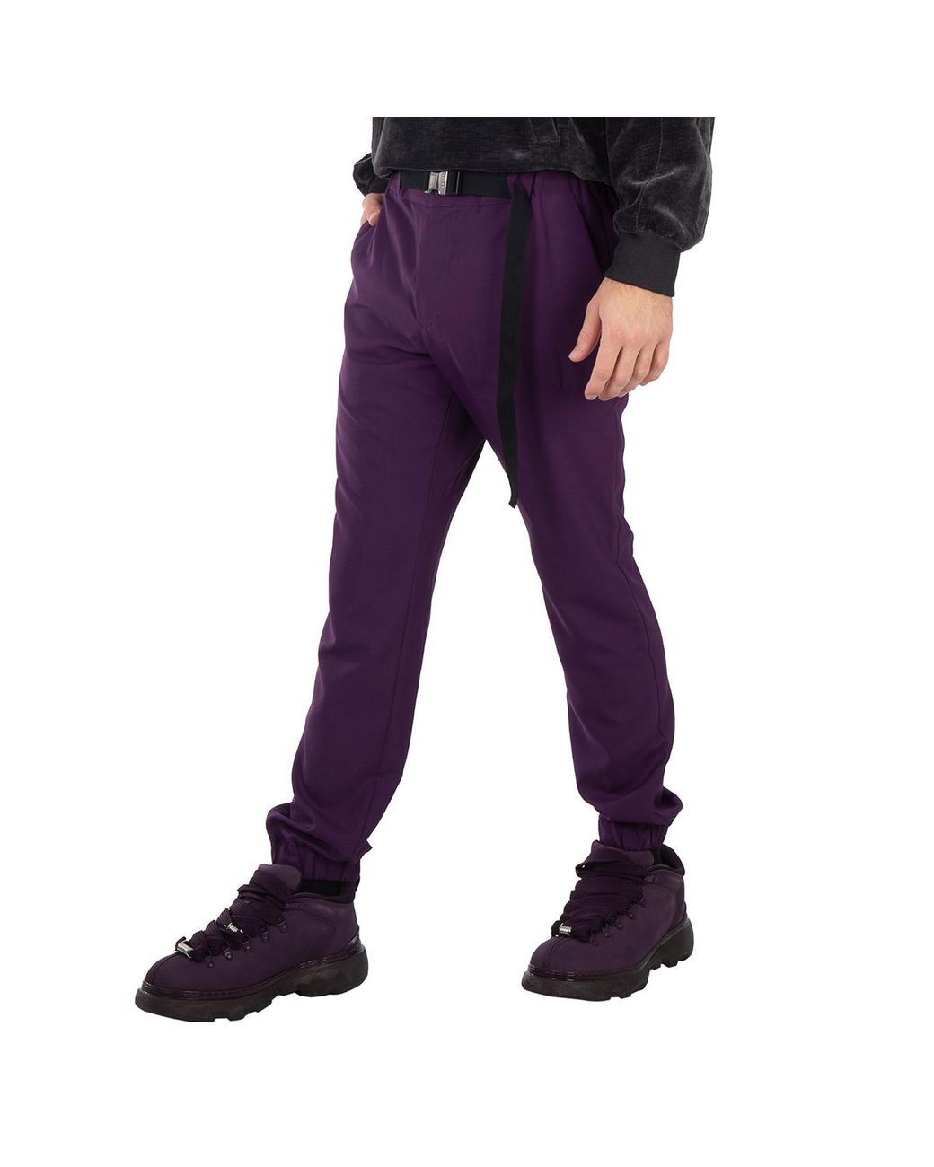 Sacai Purple Suiting Pants With Belt for men