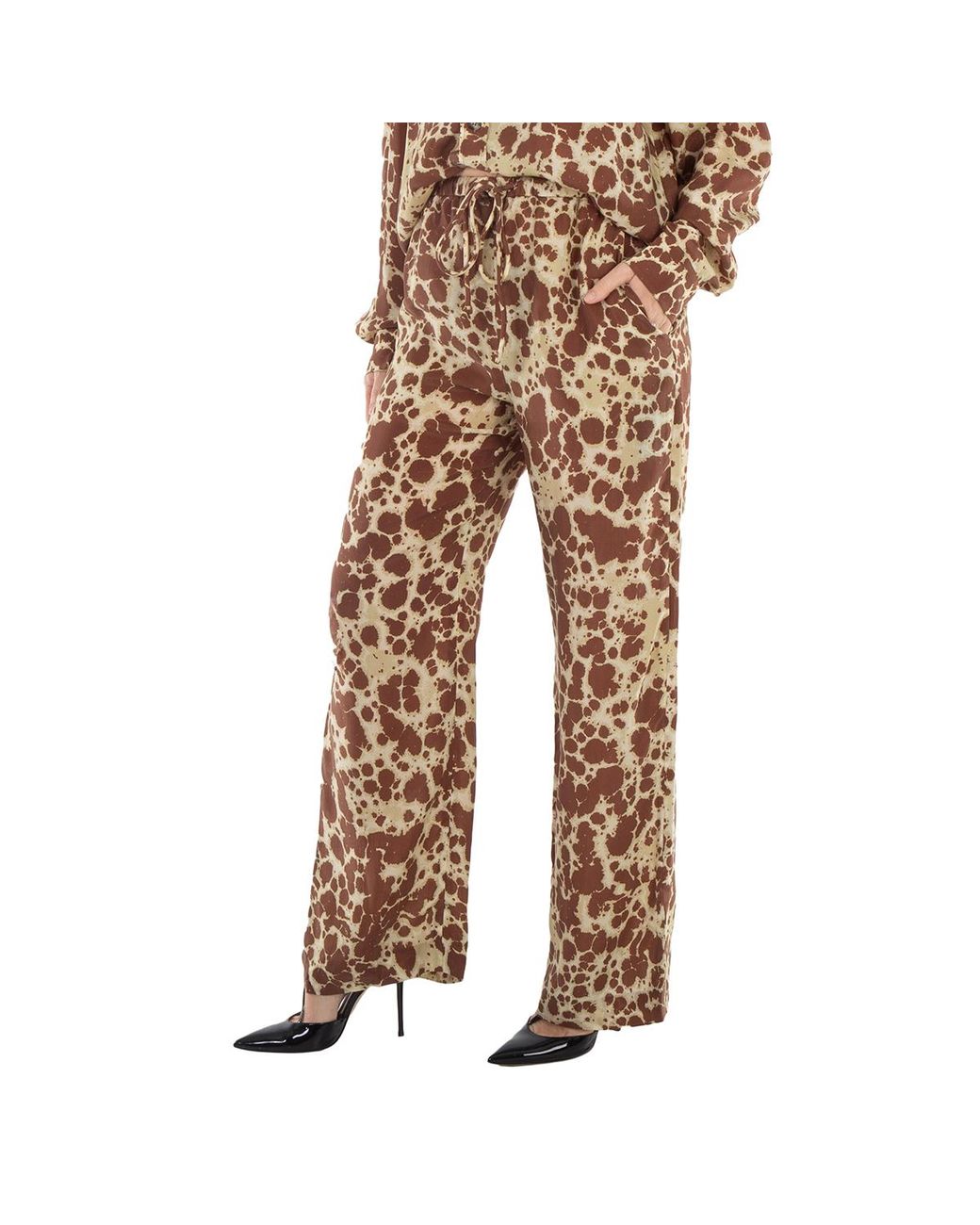 Nanushka Brown Tie Dye Polyka Relaxed-Leg Pants