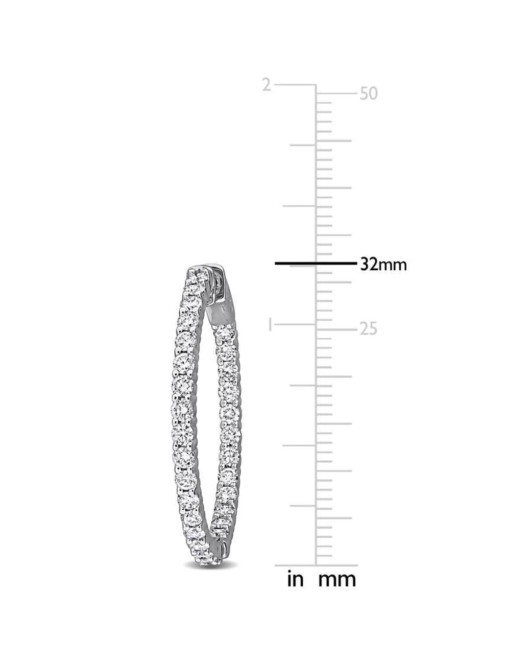 Created Forever Metallic 3 1/3 Ct Lab Grown Diamond Tw Hoop Earrings 14K for men
