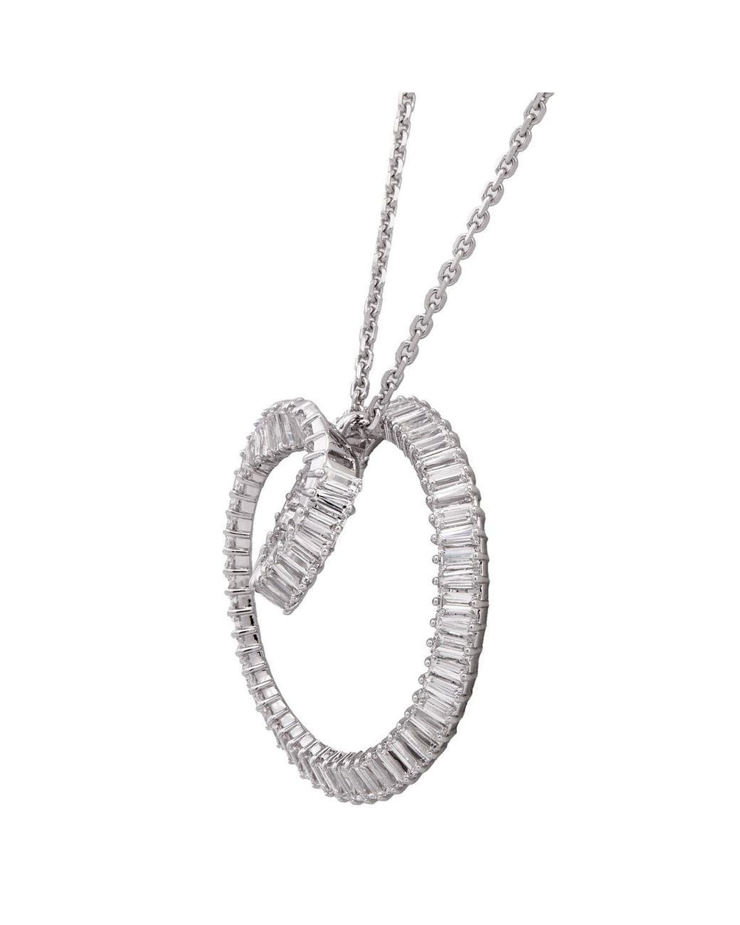 Swarovski Metallic Matrix Baguette Cut Rhodium Plated Necklace for men