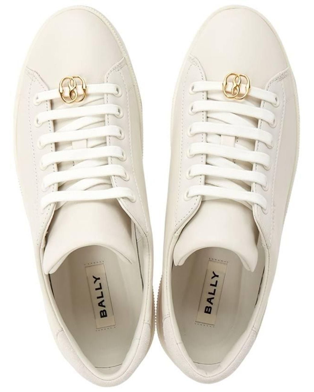 Bally White Ladies Raise Lace-Up Leather Sneakers, Brand Size 38 Us for men