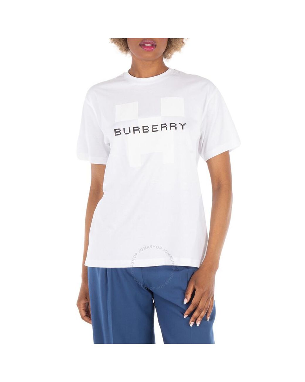 Burberry X Minecraft Logo Print Cotton Oversized T-Shirt in