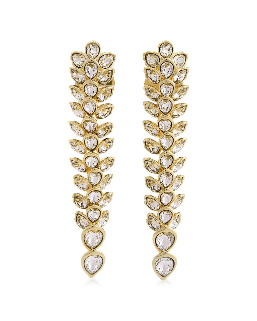 Swarovski Metallic Idyllia Drop Earrings, Mixed Cuts, Long, 18K Finish for men