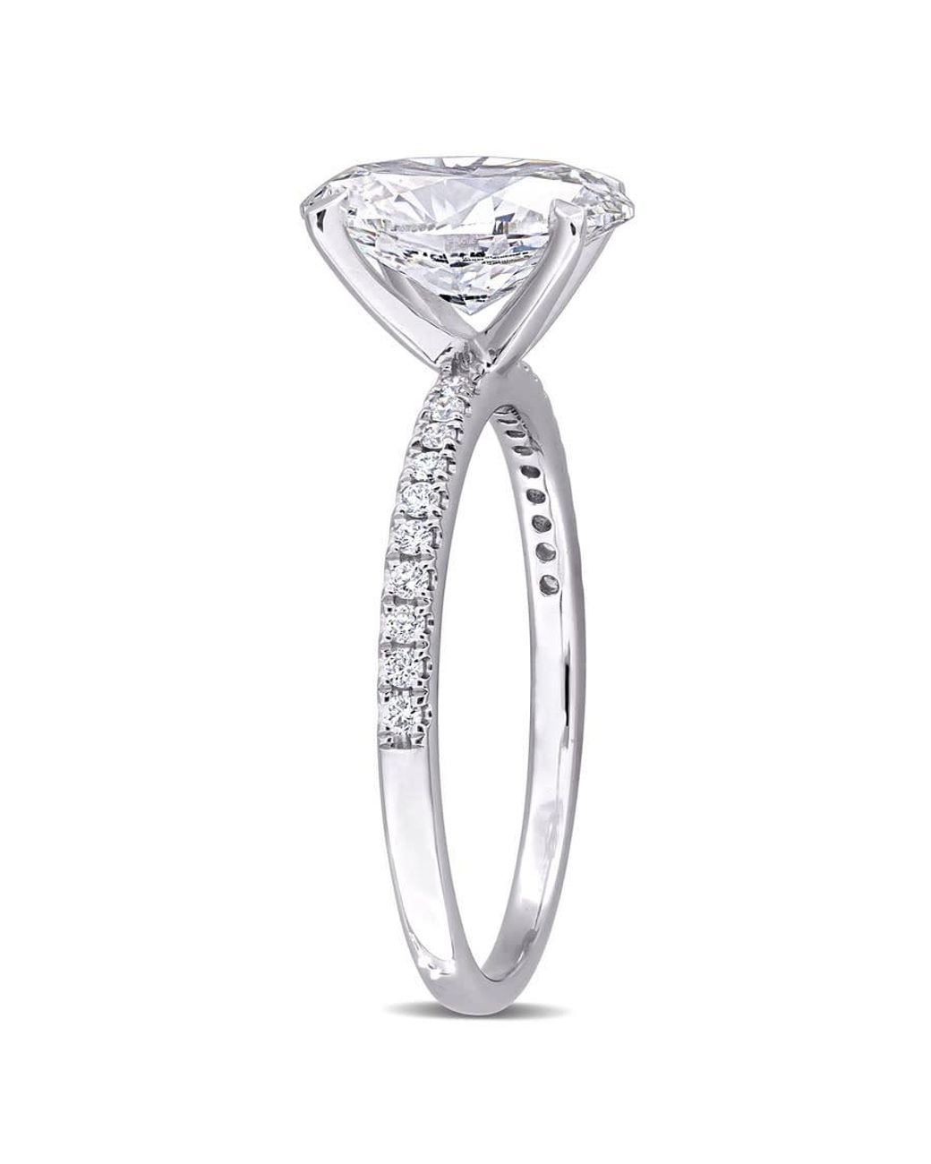Created Forever White 2 1/6Ct Tw Oval And Round-Cut Lab-Grown Diamond Solitaire Engagement Ring for men