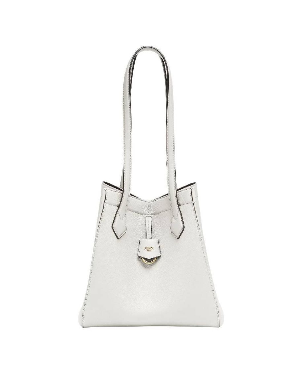 Fendi White Origami Leather Bucket Bag