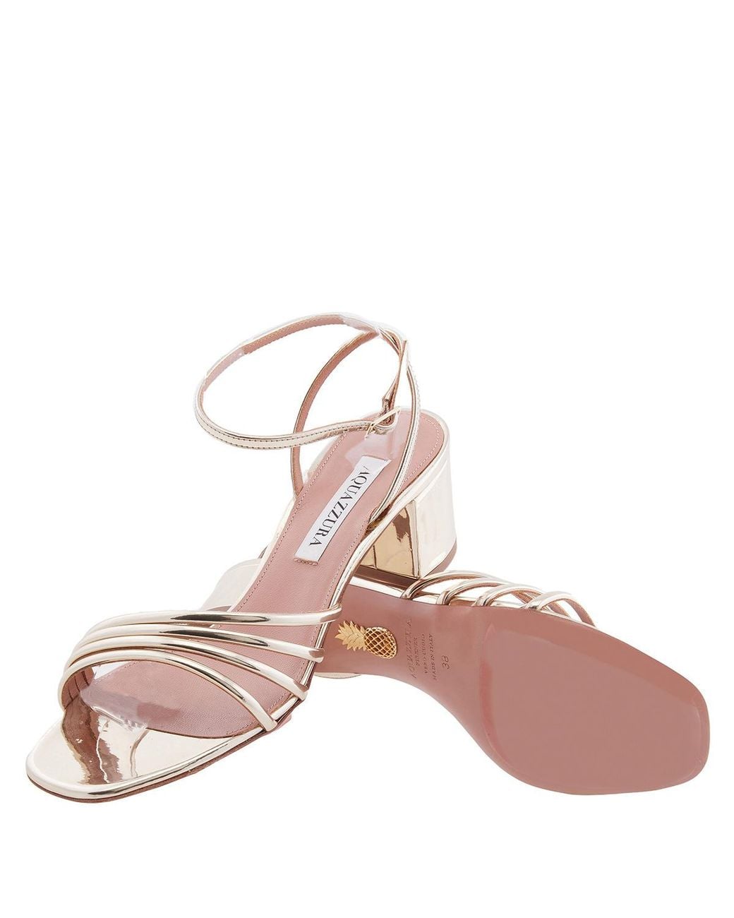 Aquazzura Multicolor Latour 50 Metallic Leather Sandals