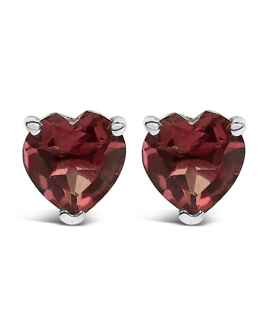 Haus of Brilliance Brown 14K 5Mm Heart Cut Garnet Solitaire Stud Earrings for men