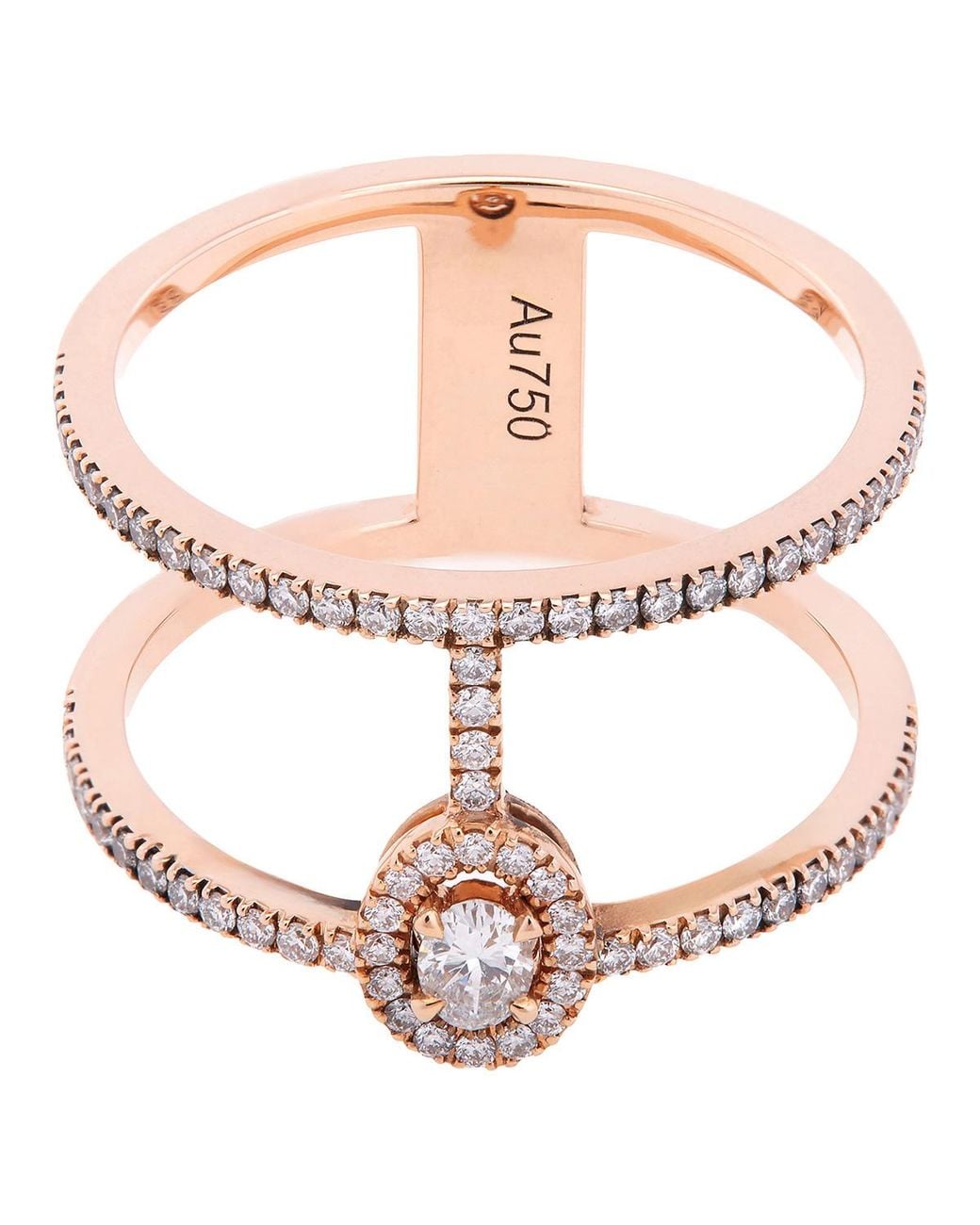 Messika Metallic Glamazone Two-Row Pave Ring