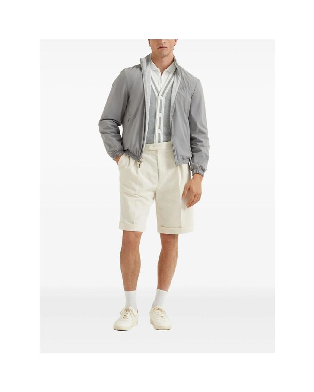 Brunello Cucinelli Natural Off Tailored Shorts, Brand Size 50 (Us for men