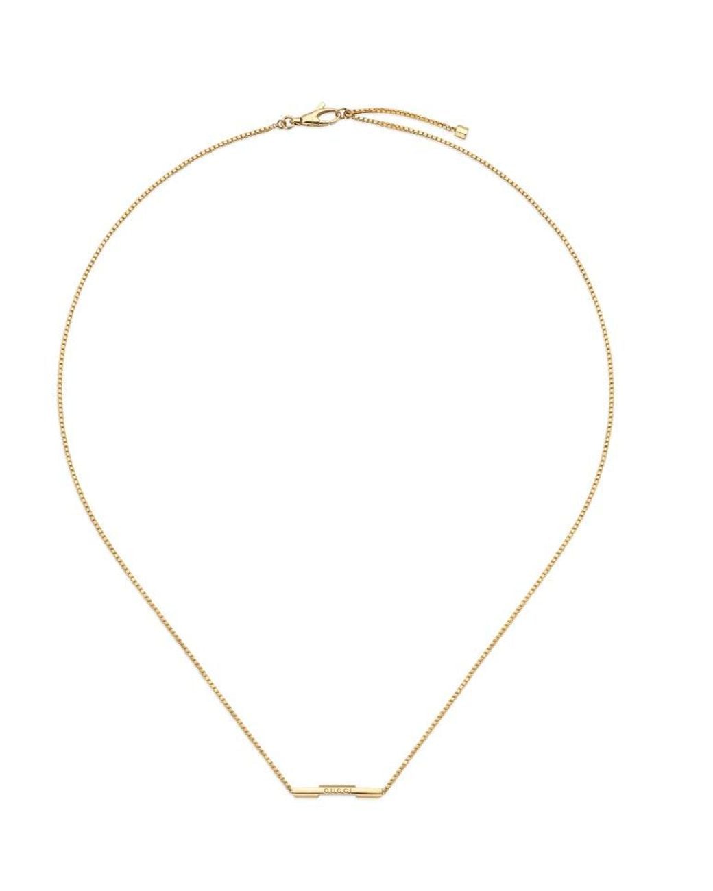 Gucci Metallic 18K Link To Love Bar Necklace