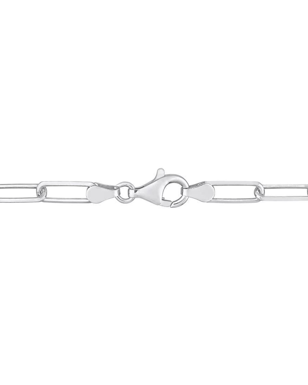 Amour Metallic 5Mm Diamond Cut Paperclip Chain Necklace