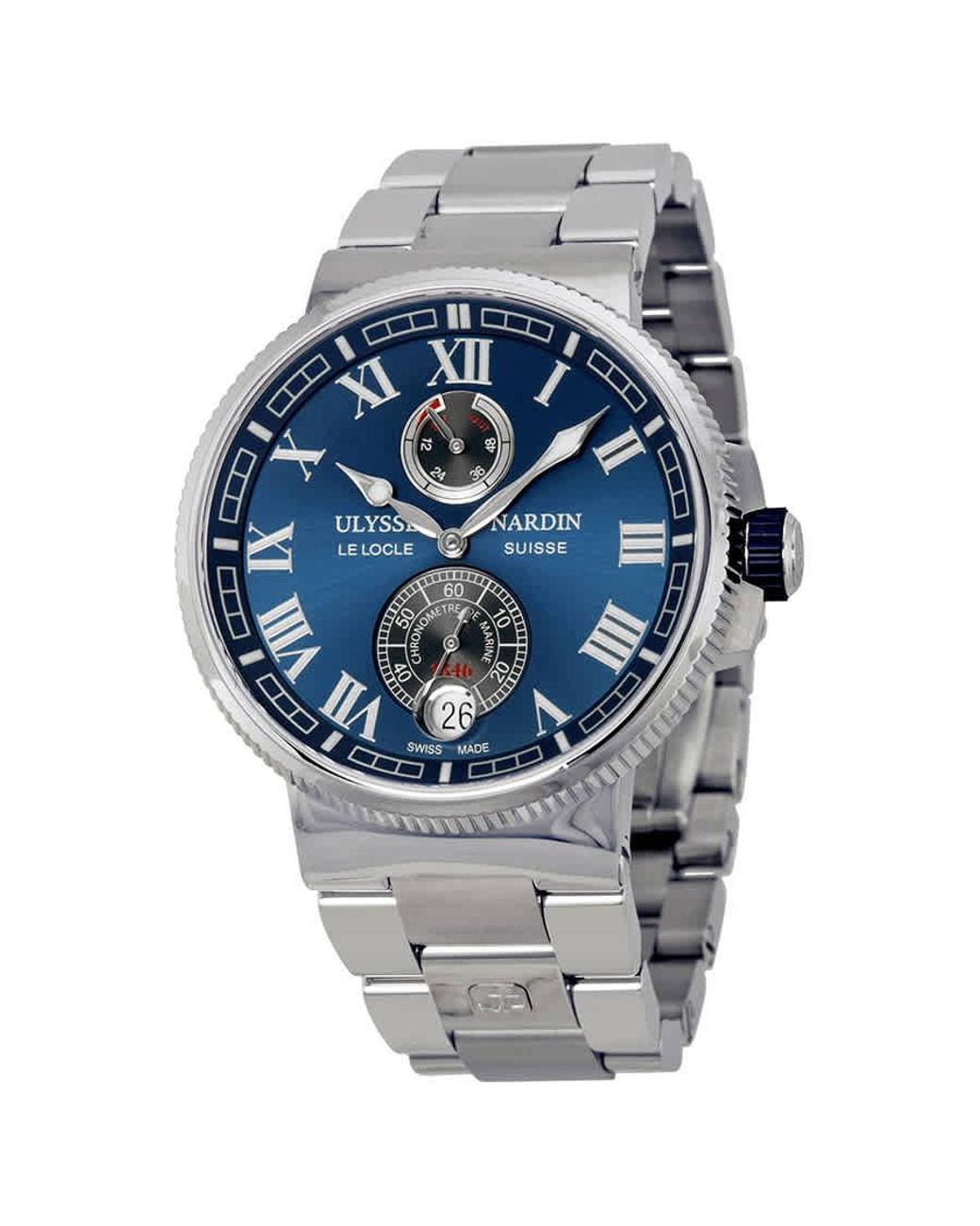 Ulysse Nardin Marine Chronometer Blue Dial Watch 1183 126 7m 43 in