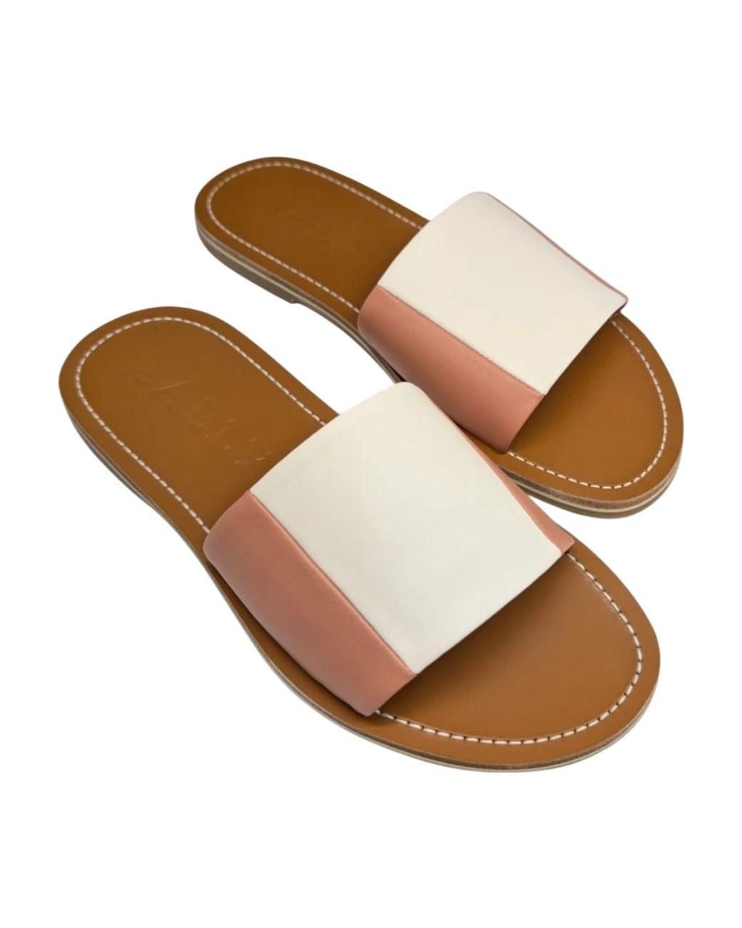 Bally Brown Bianka Leather Flat Sandals, Brand Size 37 Us