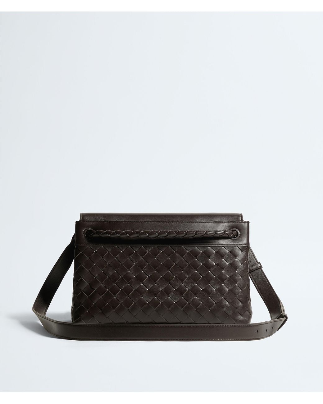 Bottega Veneta Black Small Andiamo Intrecciato Messenger Bag for men