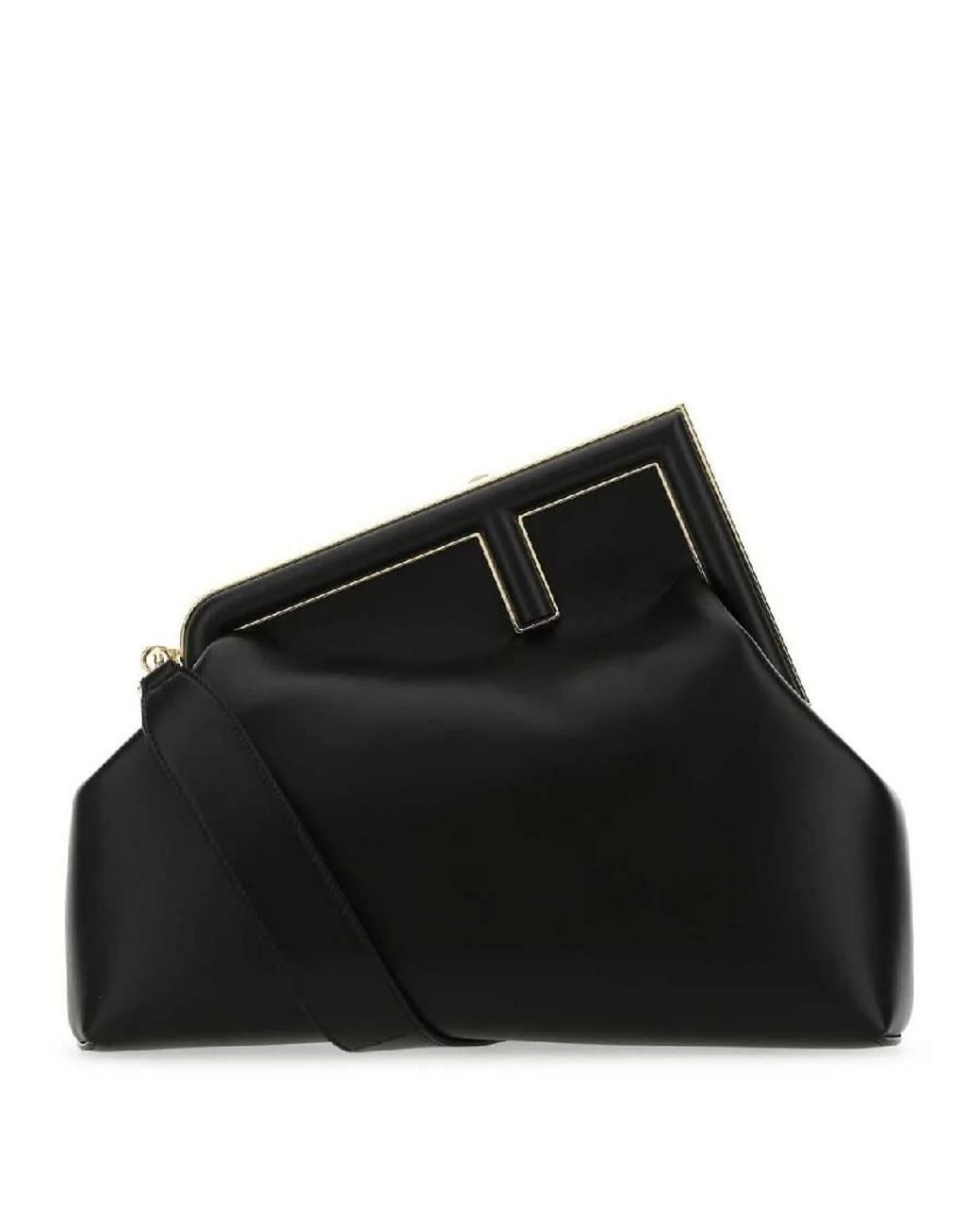 Fendi Black First Leather Crossbody Bag