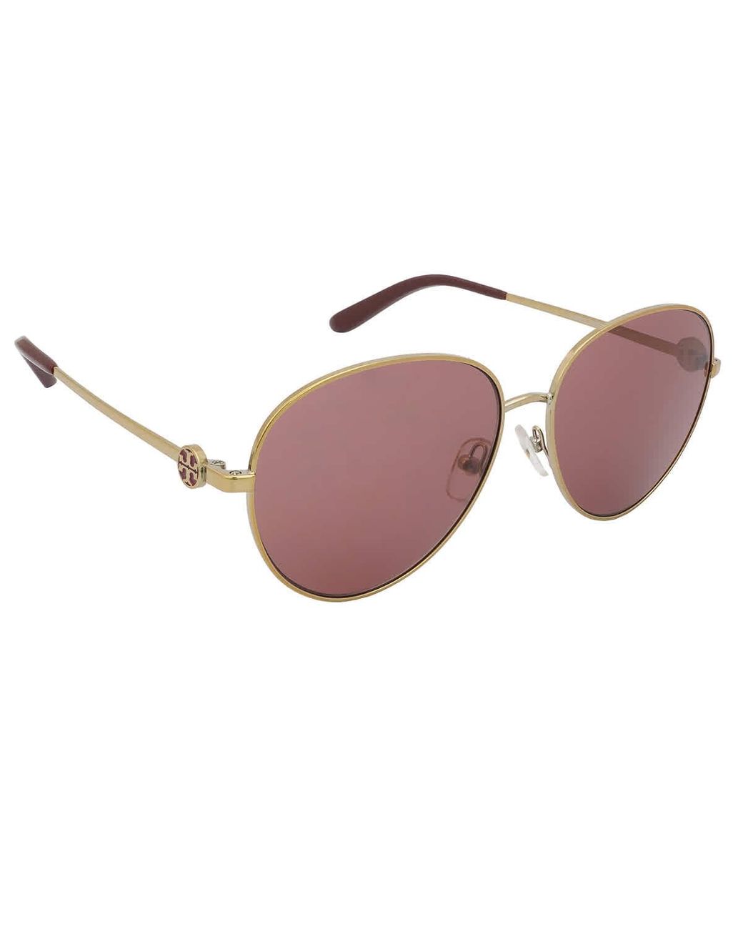 Tory Burch Bordeaux Oval Sunglasses in Brown | Lyst