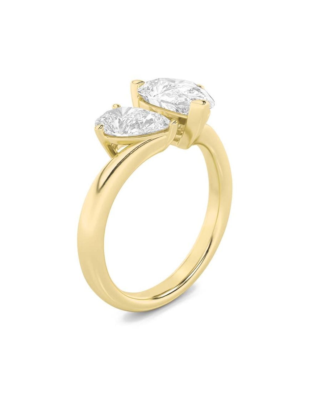 Mure And Co Metallic 3Ctw Pear Shaped Lab Grown Diamond (F/Vs) Toi Et Moi Engagement Ring for men
