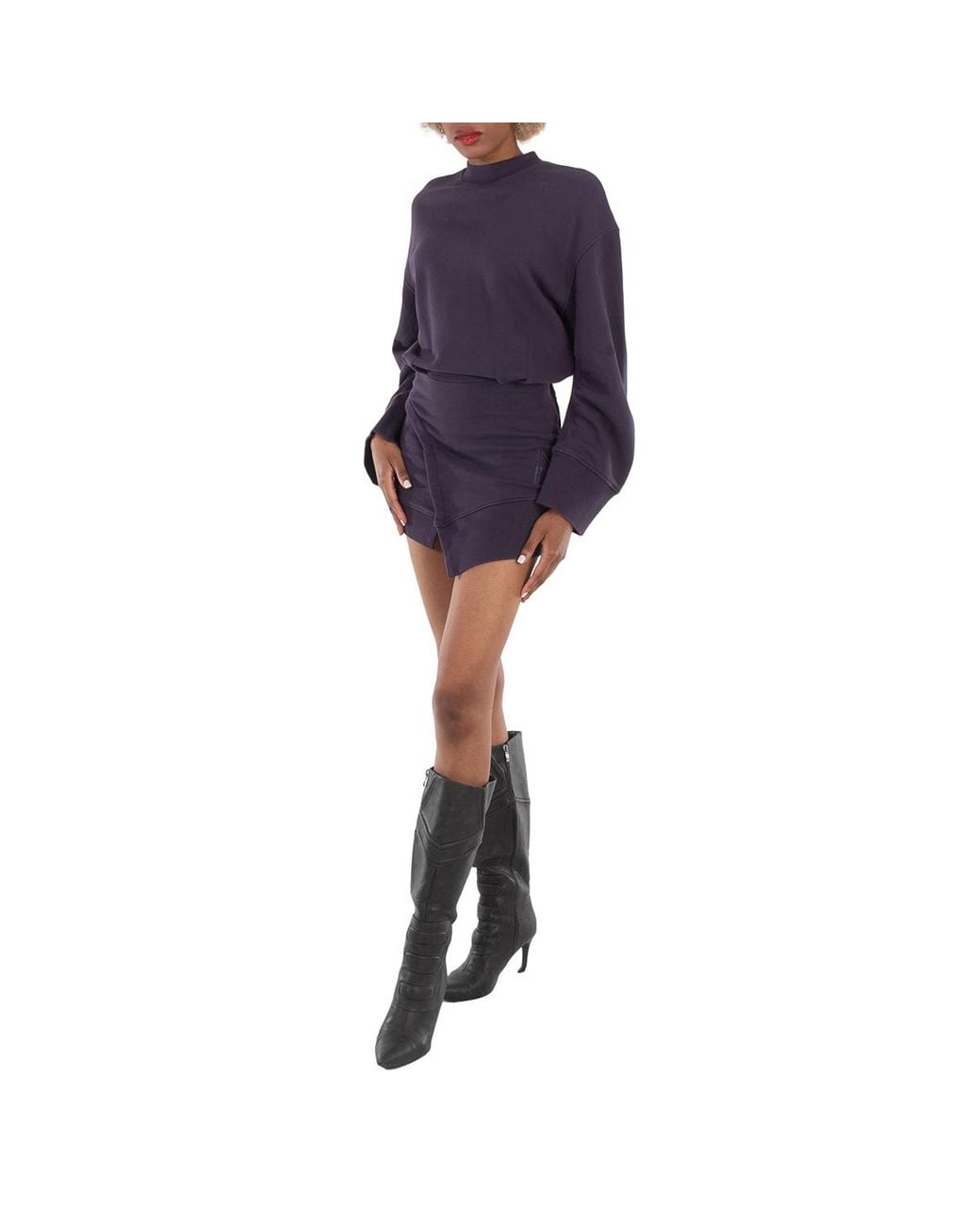 The Attico Blue Ivory Mini Sweater Dress