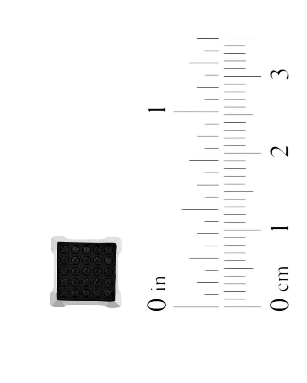 Robert Alton Black 1/4Ctw Diamond Stainless Steel Square Stud Earrings for men