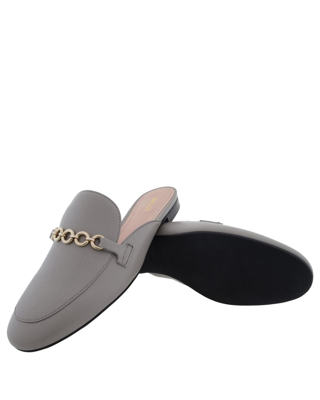 Bally White Christiana Nappa Leather Mules, Brand Size 35 Us