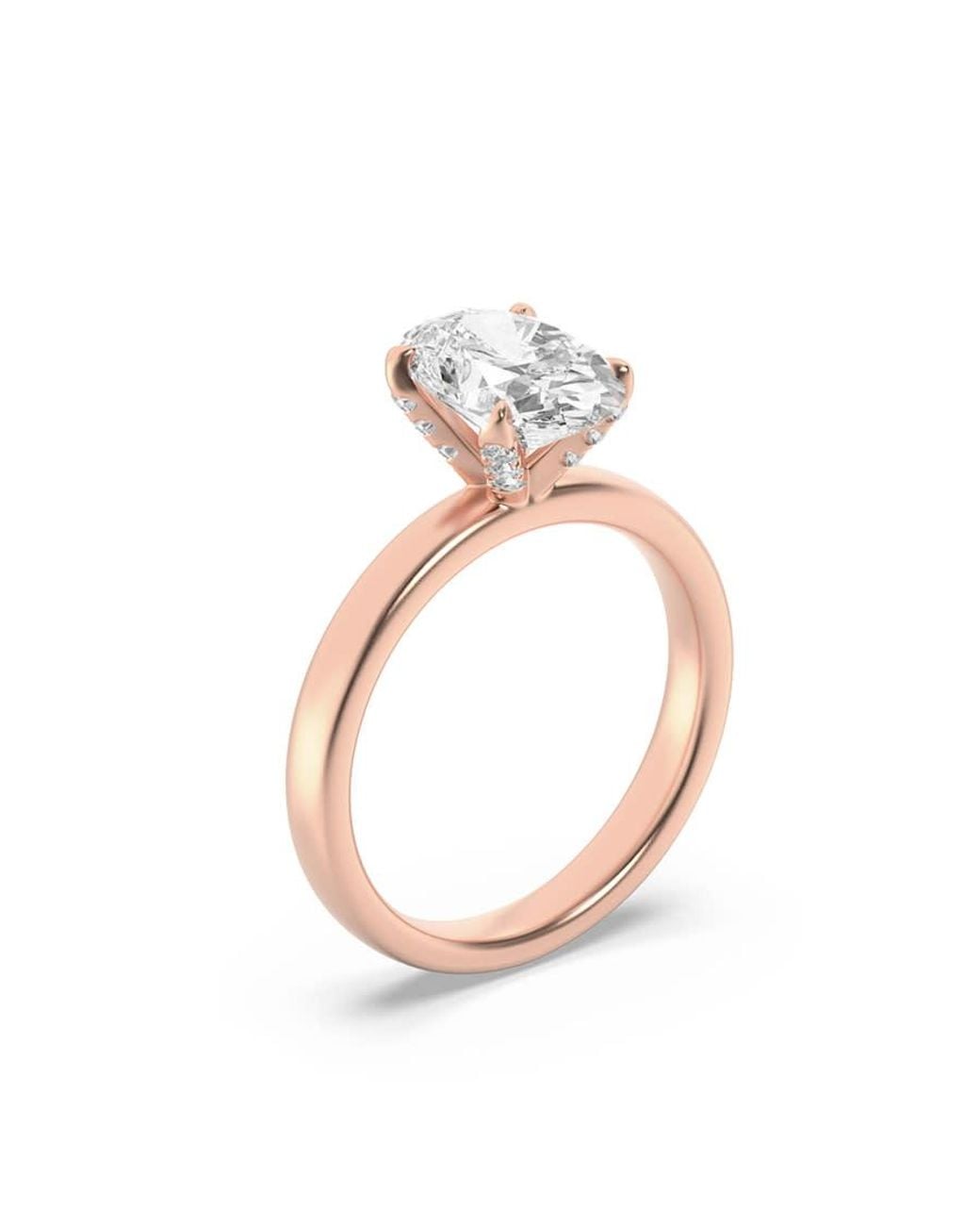 Mure And Co Metallic 2Ctw Oval Shaped Lab Grown Diamond (F/Vs) Hidden Halo Petite Shank Ring for men