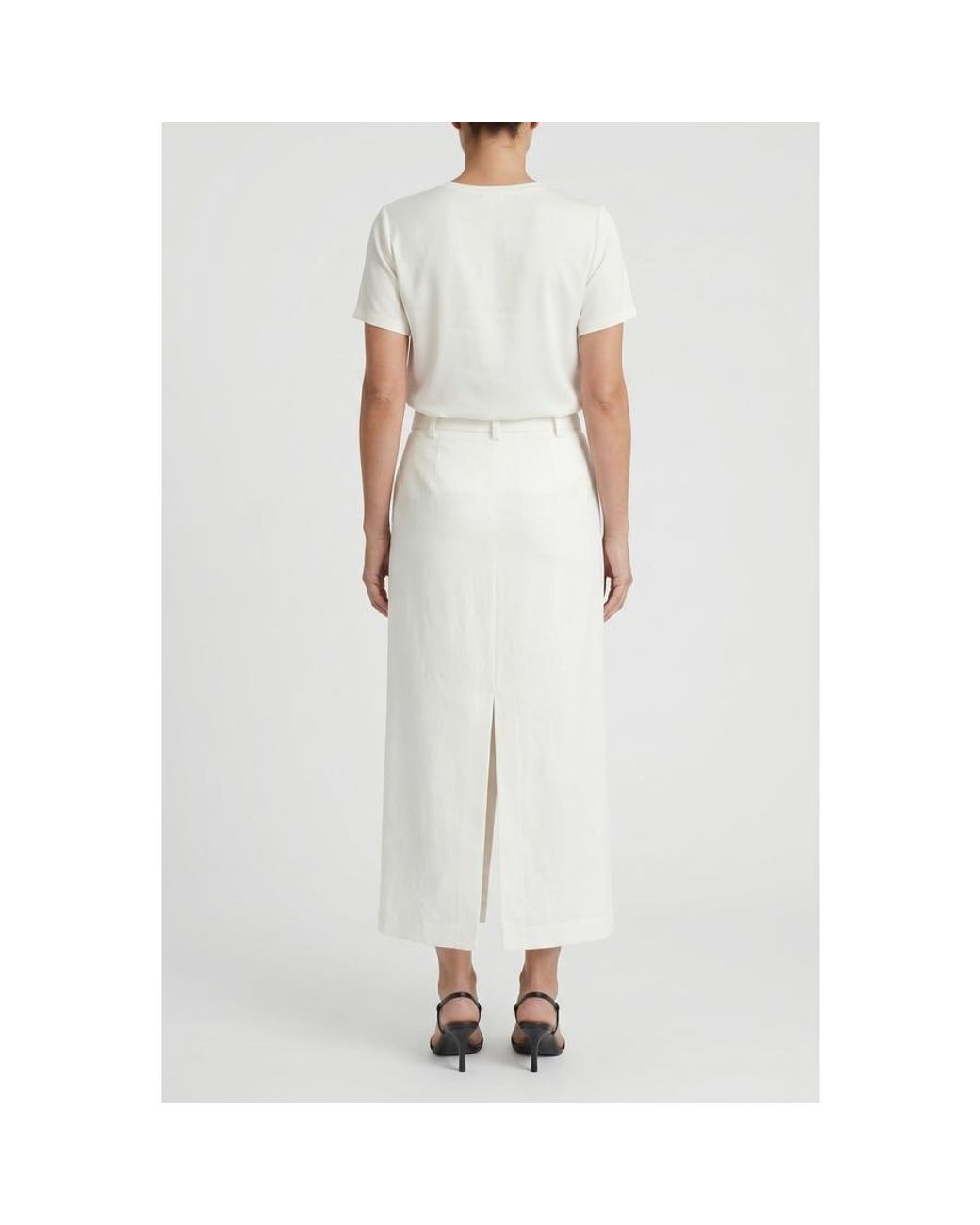 Brunello Cucinelli White Off Linen Blend Skirt, Brand Size 42 (Us for men