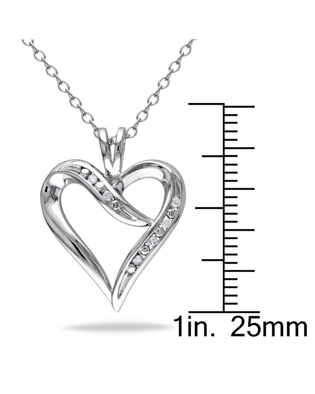 Amour Metallic Diamond Heart Pendant With Chain for men