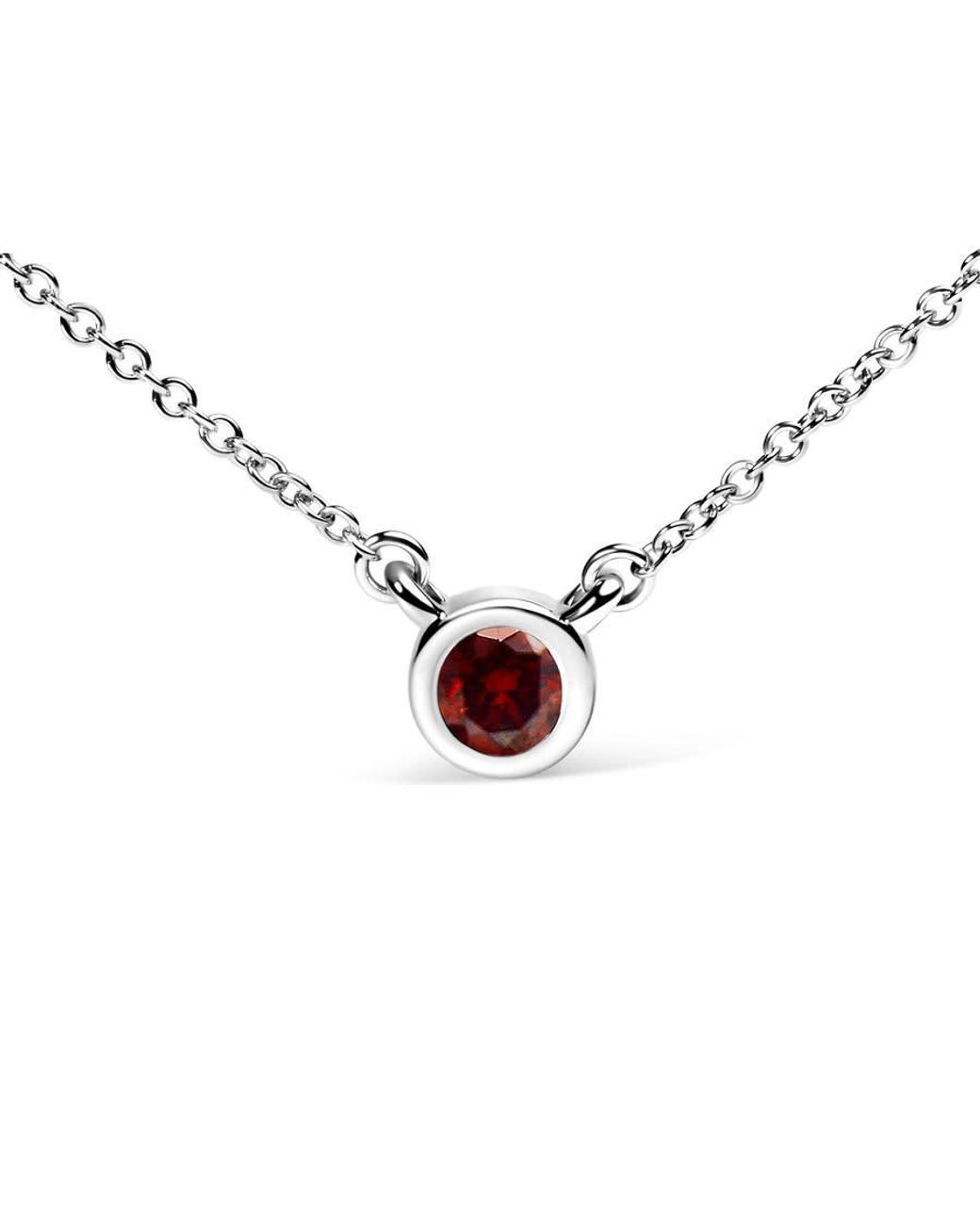 Haus of Brilliance Metallic 14K 1/2 Cttw Lab Grown Diamond Bezel-Set Solitaire 18" Pendant Necklace for men